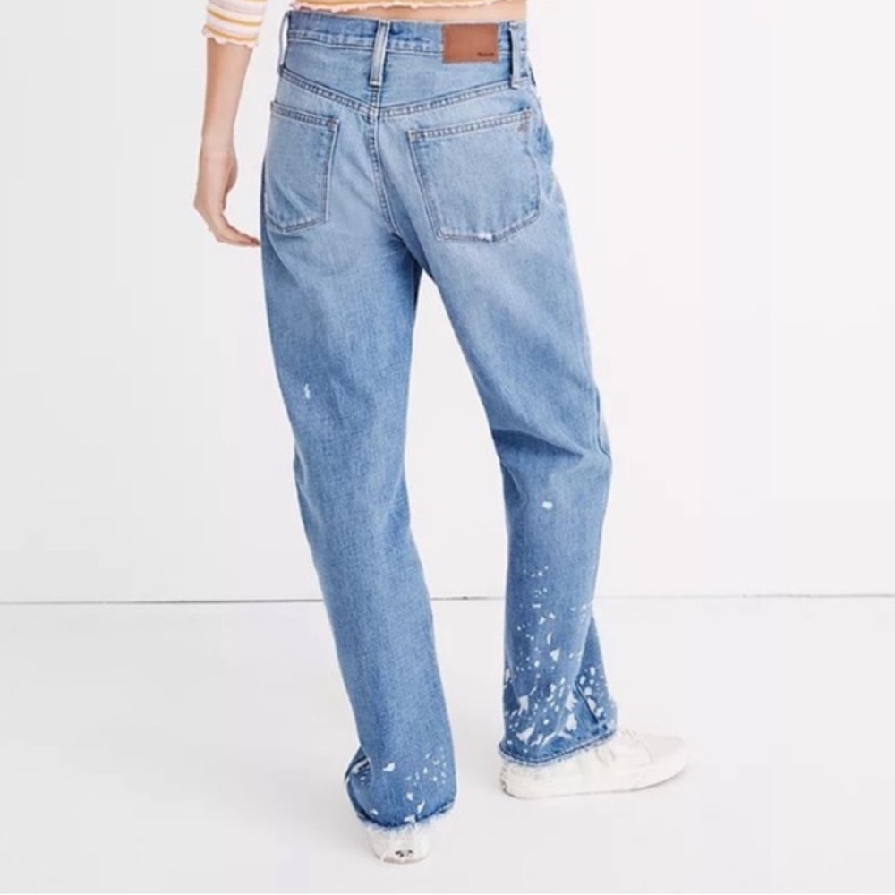 Madewell The Dadjean in Classic Blue 28 factory paint splatter & distressed New